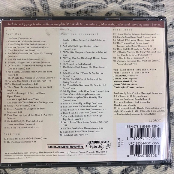 Royal Philharmonic Orchestra Handel Messiah Double CD - Picture 2 of 16